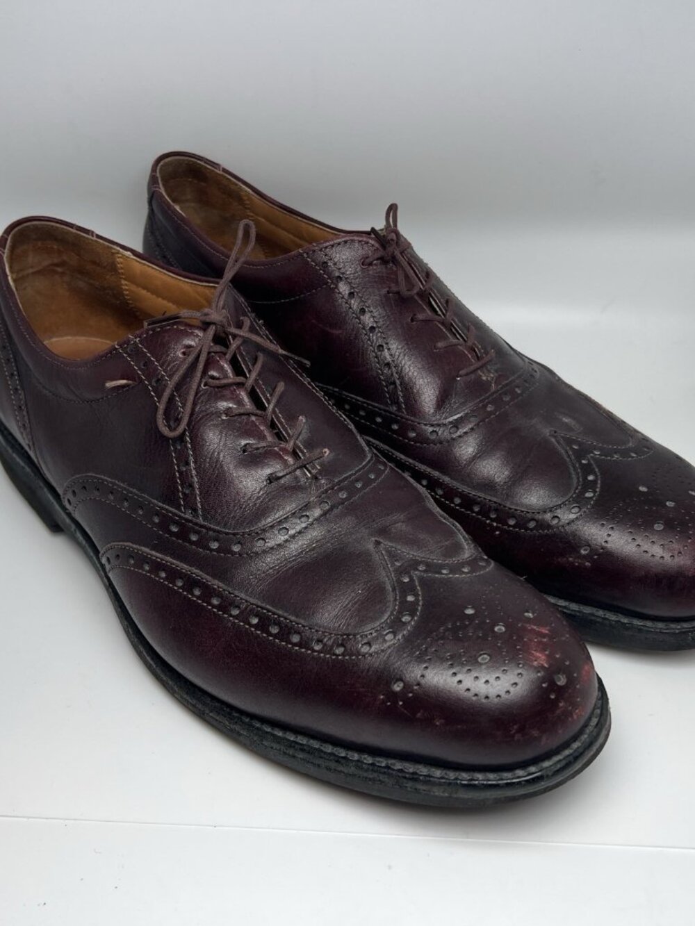 Alden 810 Men's 11.5 AA/B Shoes Brown Leather Calfskin Wing Tip Oxfords Vibram